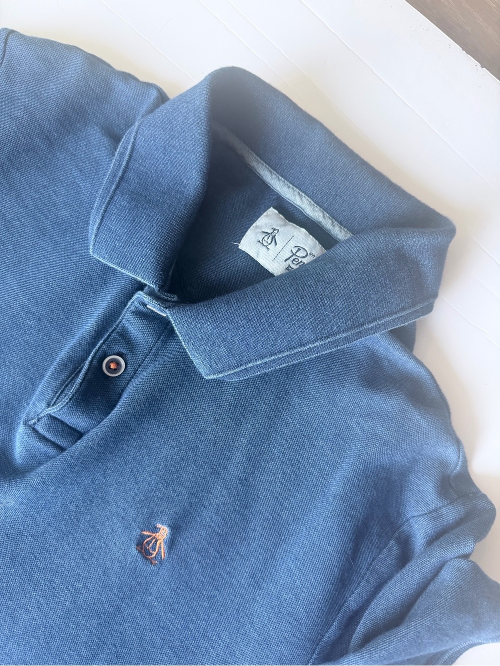 Original Penguin Men's Blue Pique Polo